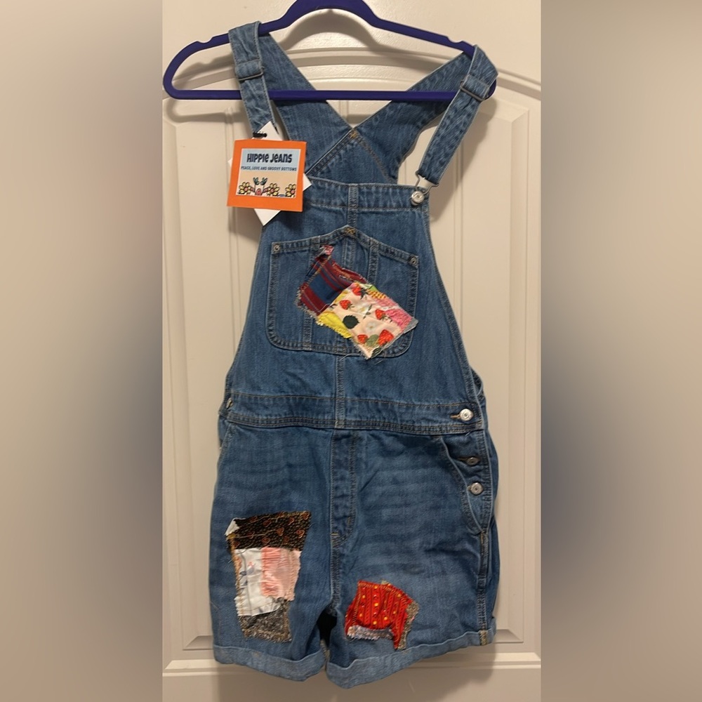 Denim Patchwork Women's Jeans Short Overalls